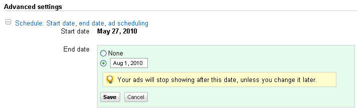 Google Ads Calendar