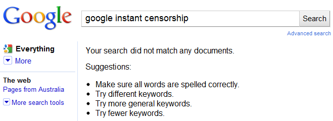Google Instant Censors
