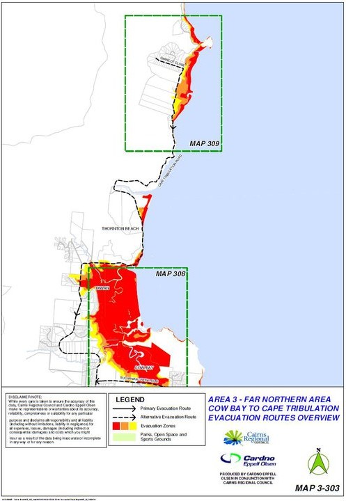 Evacuation Area 3 - Cow Bay to Cape Tribulation