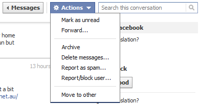 Facebook Message Options