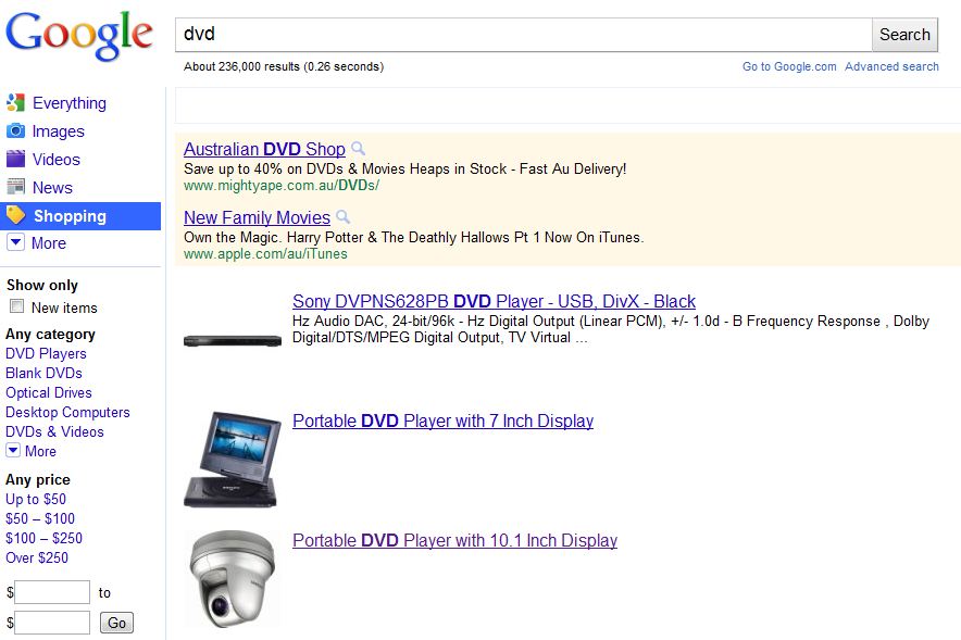 DVD Search Results