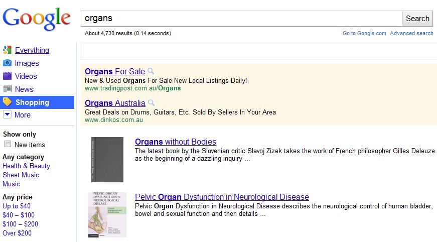 Google Shopping results for Organs not music