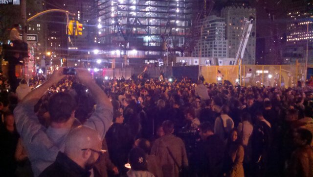 Crowds Celebrate at Ground Zero, New York City