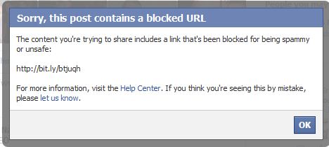 Facebook Blocked Link